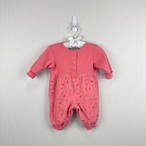 Vintage Gymboree Falling Leave Pink Coverall Newborn 3-6 Months